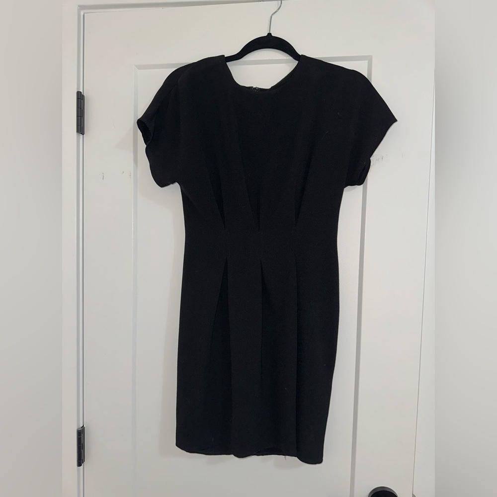 Black ASOS Pleated Work Dress